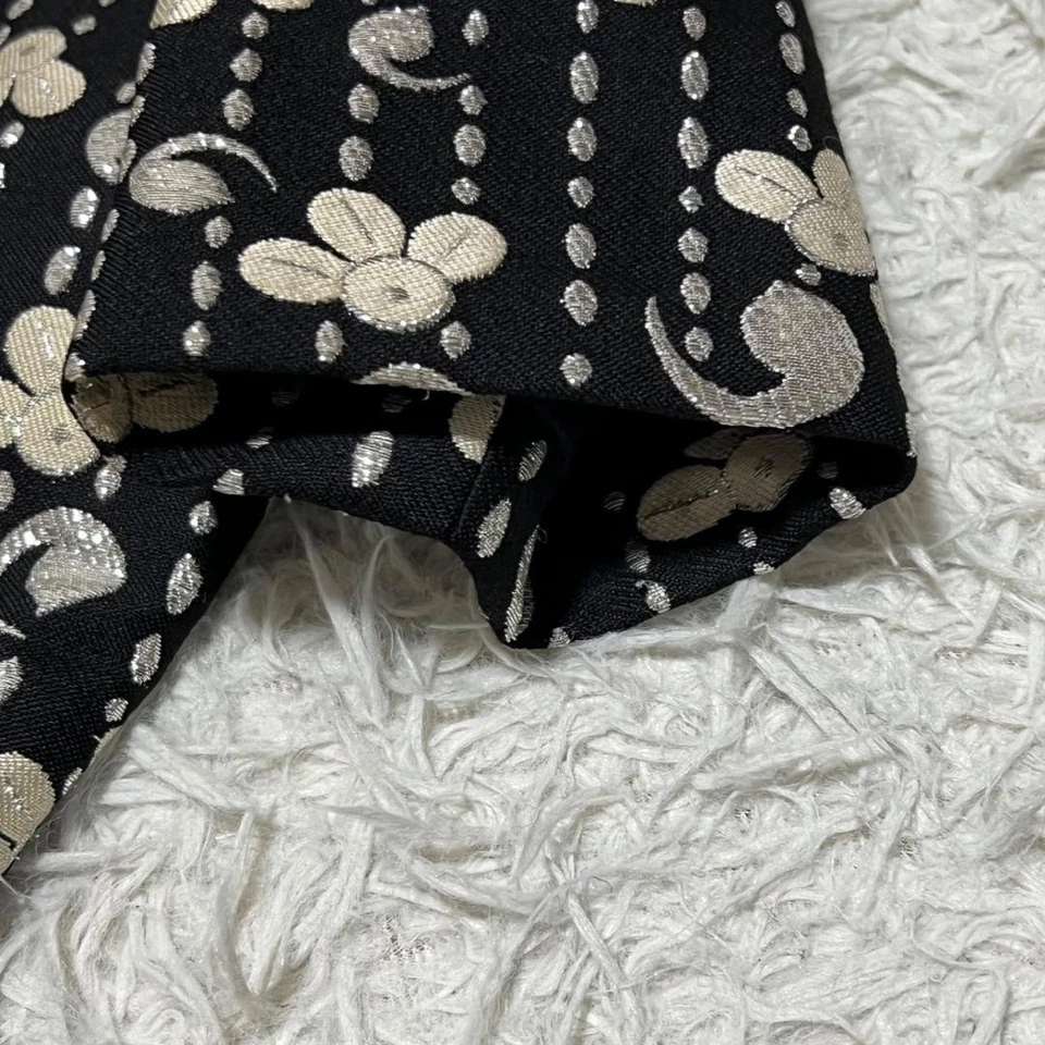 Raro Vestido Christian Dior Vintage Patrón Cojo Lana Seda Negro Talla 96 cm Foto 3 de 4