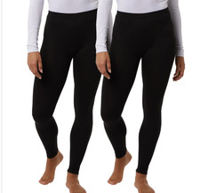 32 Degrees Women's Heat Pant 2 Pack, Black, Wicking, Retain Heat Size L NEW