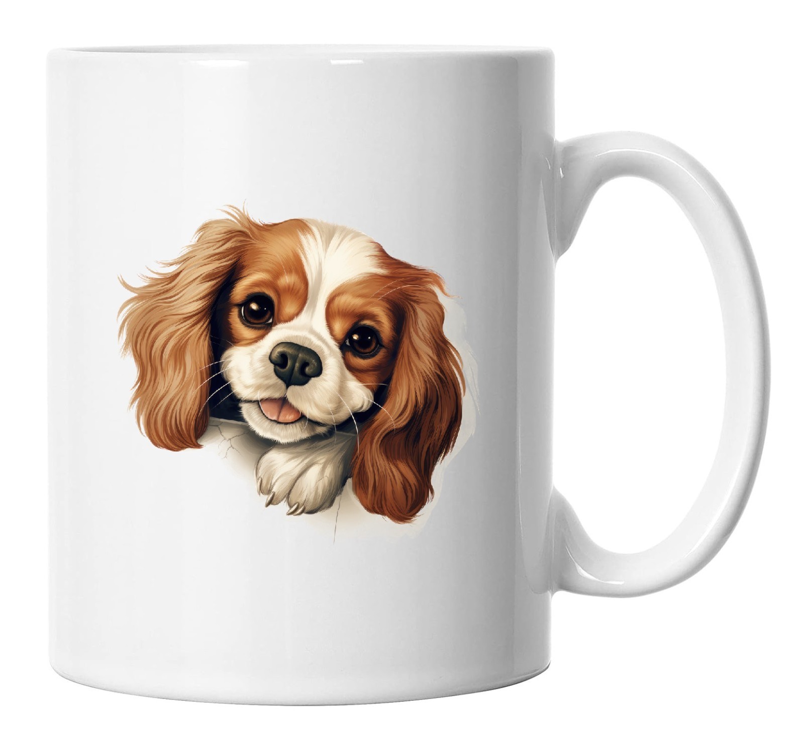 Cavalier King Charles Spaniel Mug Peeking Peeping, Spaniel Picture Mug