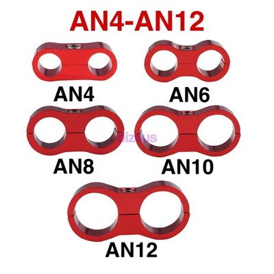 Hose Separator Fuel line Fitting Adapter 4AN 6AN 8AN 10AN 12AN Mounting Clamps