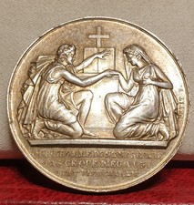 Medalla histórica de plata de 32 mm de 1875 por Petit Religious Wedding San Matthew