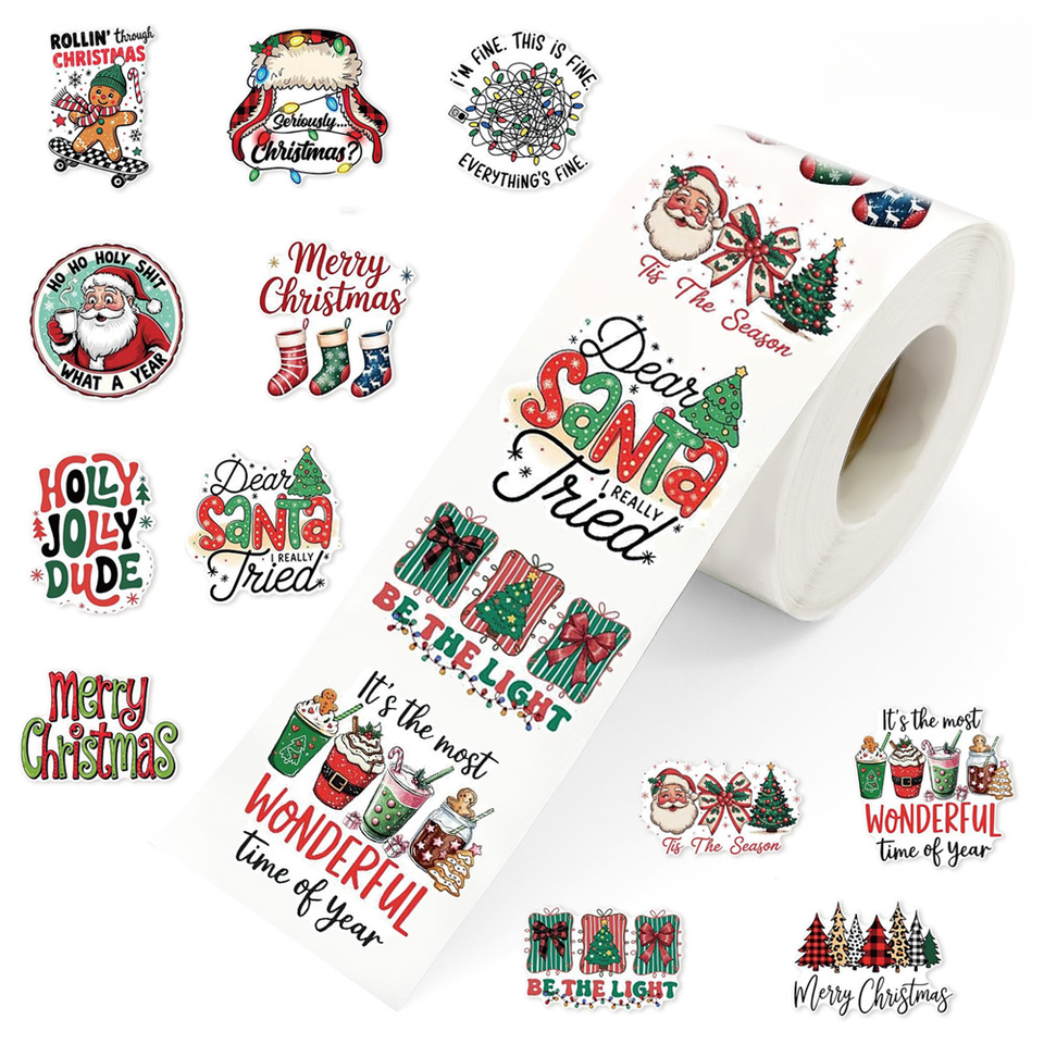 Main Charters Sticker Stickers for Festive Crafts Featuring Classic Characters and Gold Bows ...