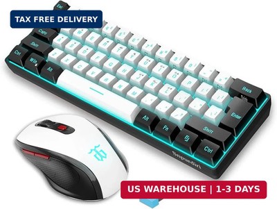 2.4G Wireless Gaming Keyboard and Mouse Combo, Include Mini 60% Merchanical Feel