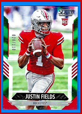 2021 Score Justin Fields 28/110 Green Spoke #302