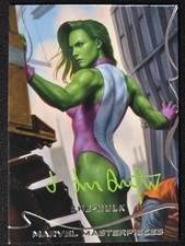 2022 Upper Deck Marvel Masterpieces Foil She-Hulk #33 AUTOGRAPHED Rare GREEN INK