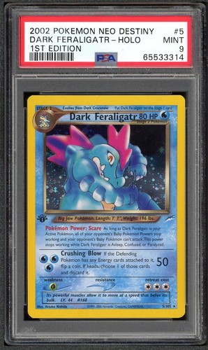 Dark Feraligatr (1st Edition) graded PSA 9 for sale on eBay