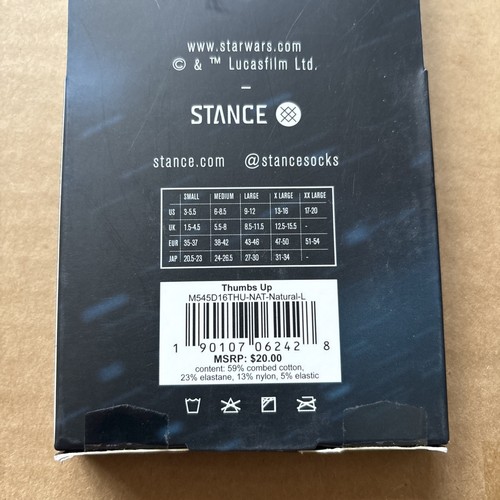 CALCETINES STANCE STAR WARS PULGARES ARRIBA | GRANDES | BB8 | M545D16THU-NAT - Imagen 3 de 3