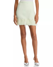 Cinq Sept Briana Feather Trim Mini Skirt MSRP 295
