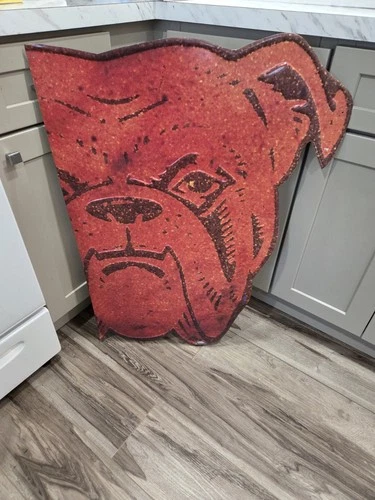 Rare Vintage Red Dog Beer Metal Tin Sign Bar Advertising Man Cave Plank Road