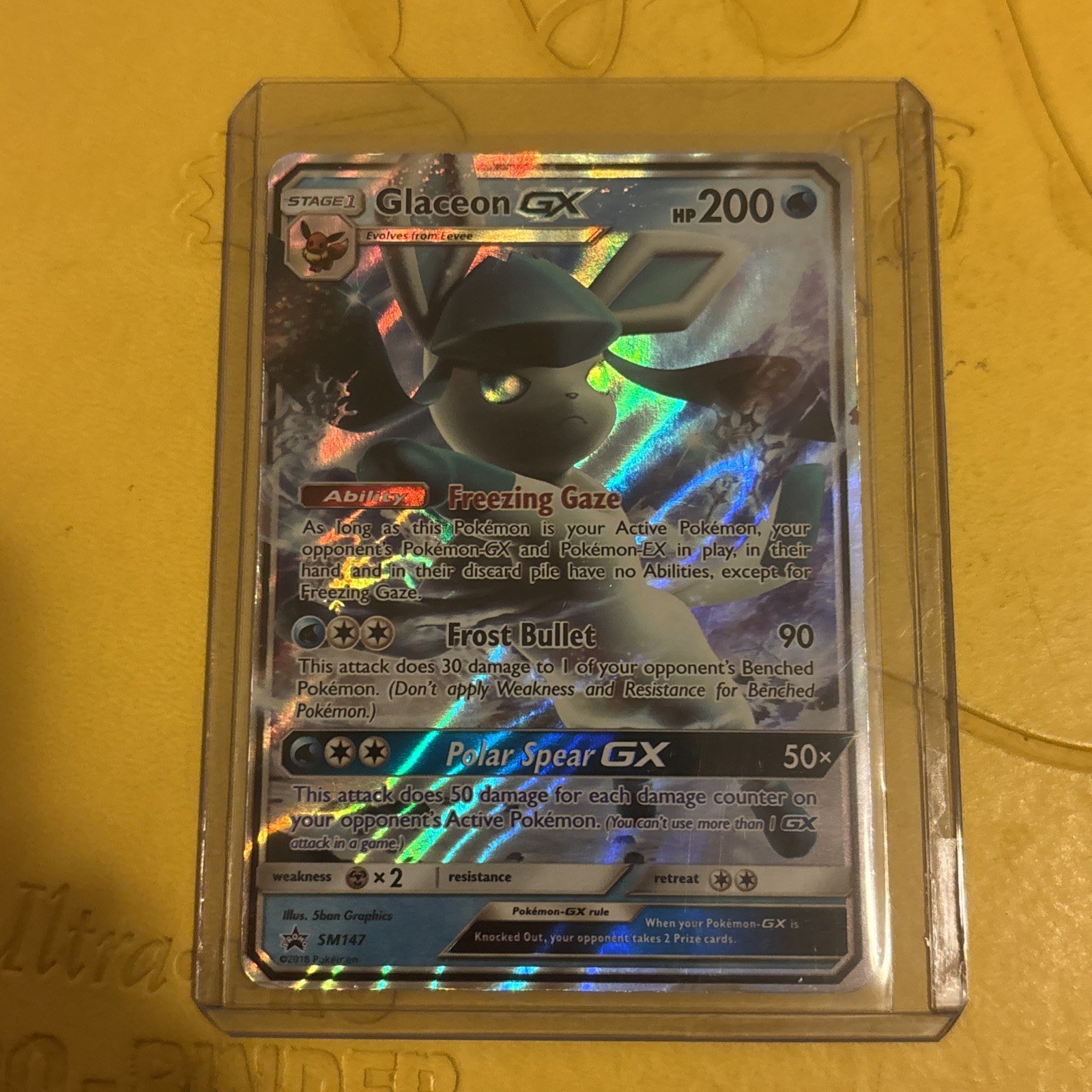 Glaceon GX SM147 - Black Star Promo - Ultra Rare Sun And Moon 2018 Pokémon NM