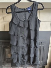 Gap Ruffle Tank Dress Tiered Black Small 4 Sleeveless Tank