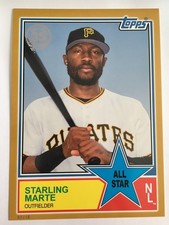 2018 Topps 1983 Parallel Jumbo 5x7 Starling Marte Pirates 39 All Star Gold /10