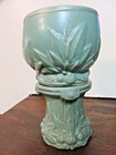 Matte Green McCoy Pottery STUBBY Leaves Berries Jardiniere & Pedestal 13” 1930's