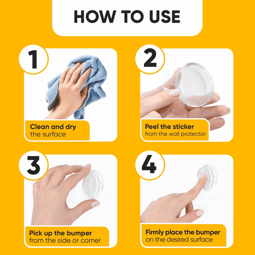 Protectores de pared 4 piezas de perilla de goma transparente autoadhesiva protector parachoques de puerta - Imagen 8 de 8