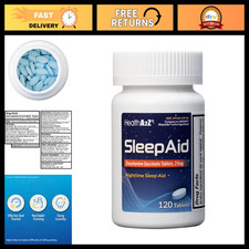 Nighttime Sleep Aid Tablets, Doxylamine Succinate 25mg, 120 Count, Insomnia Reli