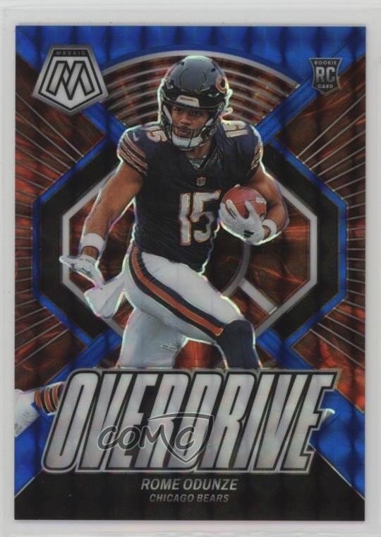 2024 Panini Mosaic Overdrive Blue Prizm 71/99 Rome Odunze #1 Rookie RC 15ik