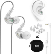 MEE audio M6 Sport Wired Earbuds, Noise Isolating In Ear Headphones, Clear