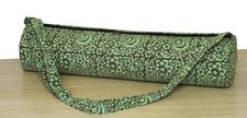 Indian Green Floral Yoga Mat Carrier Bag Mandala Large Shoulder Strap
