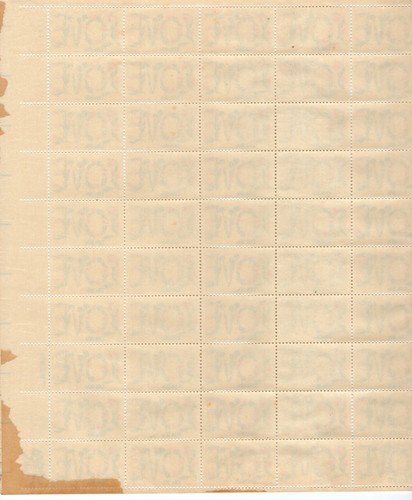 1982 20 cent Love Flowers Full sheet, Scott #1951, Damaged Gum - Picture 2 of 2