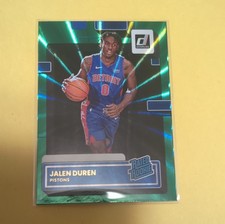 Panini 2022-23 Donruss Rated Rookie Green Holo Laser Jalen Duren #213 Pistons