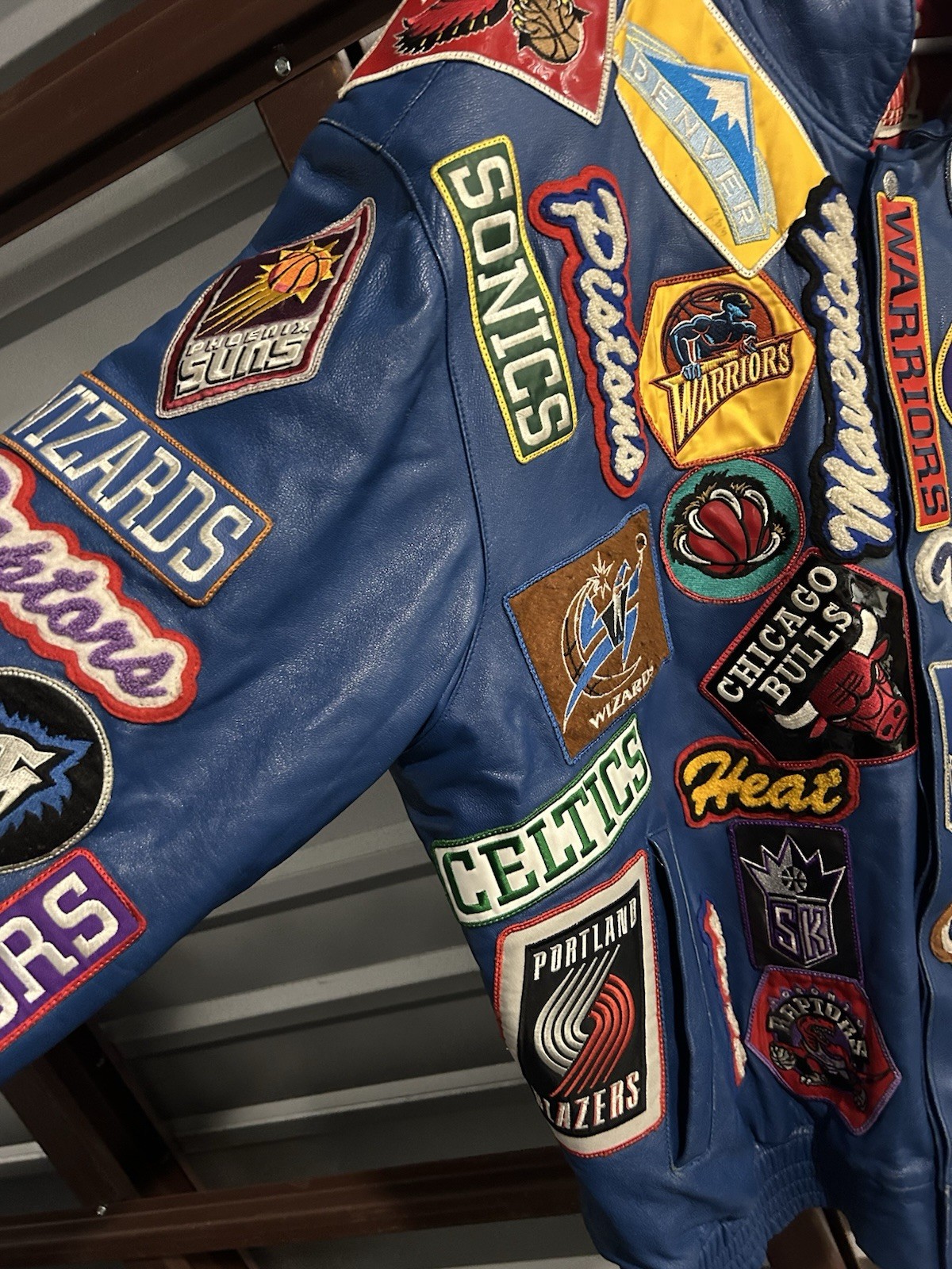Vintage Jeff Hamilton Blue Leather NBA Jacket