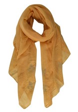 Glittering Rhinestone Studded Scarf Summer Shawl Mustard