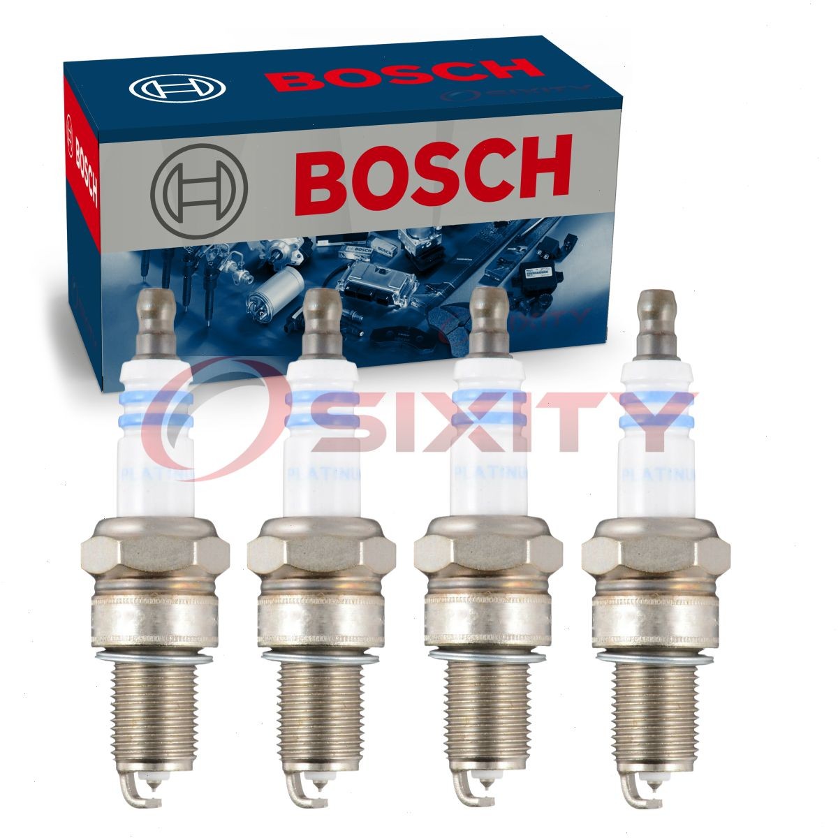 4 pc Bosch Platinum Spark Plugs for 1975-1977 Nissan 710 2.0L L4 Ignition lg