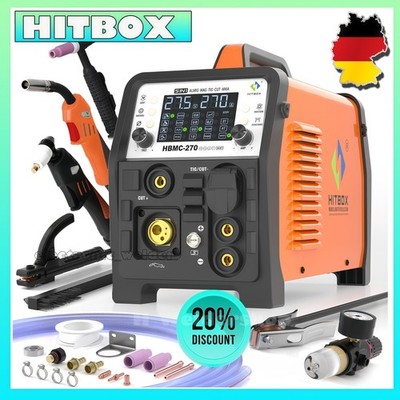 HITBOX 6-in-1 Schweißgerät: Aluminium-Plasmaschneider, MIG/TIG/CUT, Gas/Gaslos