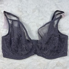 Victoria s Secret Dream Angels Balconette Bra Gray Mesh Lace Underwire 34D NWT