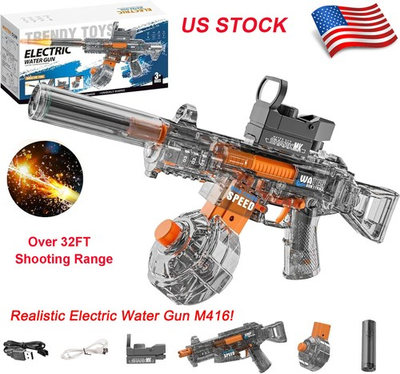 #ad Electric Water Gun for Kids Adults Automatic Squirt Gun Fully Auto Water Blaster $27.99