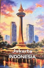 Jakarta Indonesia Travel Vacation Destination Postcard #5492 Card Ephemera Tag