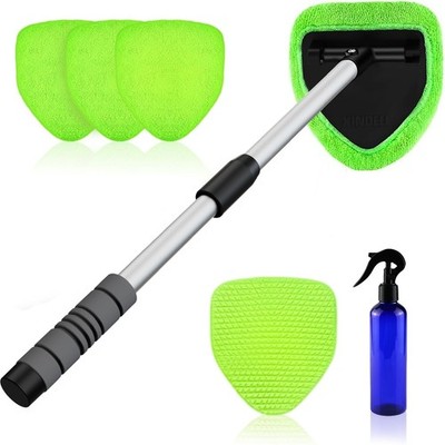 Windshield Cleaner Long Handle Microfiber Pad Car Window Auto Wiper Tool 29in
