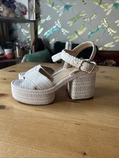 Chloé Odina Platform Sandals with A Raffia-effect Size 39 Or Size 6 UK