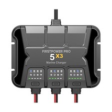 3 Bank Marine Battery Charger 15A 5A/Bank - 12V Boat Charger