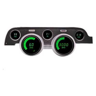 For Ford Mustang 67-68 Intellitronix Direct Fit LED Digital Gauge Panel, Green