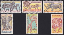 CZECHOSLOVAKIA 1976 WILD ANIMALS Sc 2084-2089 MNH