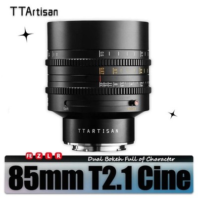 TTArtisan 85mm T2.1 Dual Bokeh Cine Lens Full Frame Standard Prime Lens Manual