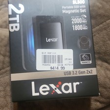 Lexar SL500 2TB Portable SSD USB 3.2 Gen 2x2 Magnetic Set Black External