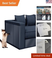Cat Scratch Furniture Protector 12-Pack Clear Self-Adhesive Sofa Couch Guards