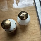 VNT Napco W/ Raised Up Gold Tone Dots Salt & Pepper Shaker, Porcelain  — photo 7