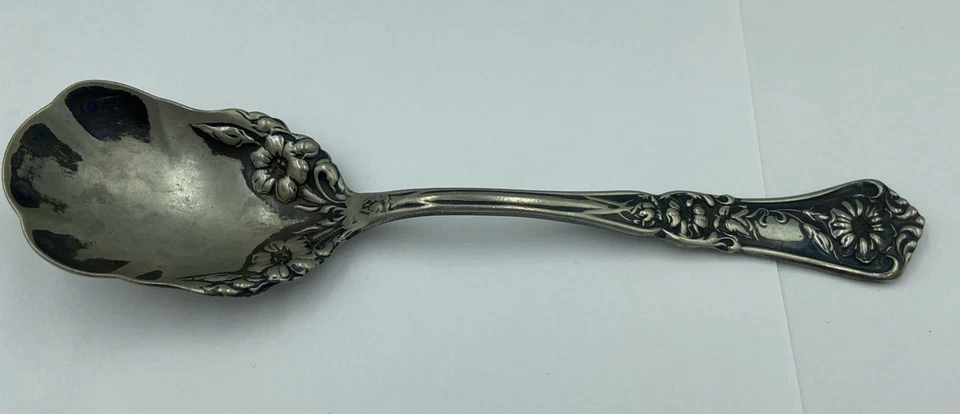 Антикварный Wm. Посеребренная столовая десертная ложка Rogers & Son 'Melrose' 1898 декоративная - Изображение 2 из 4