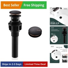 Oil Rubbed Bronze Pop Up Bathroom Sink Drain with Overflow, Lavatory Bathroom...