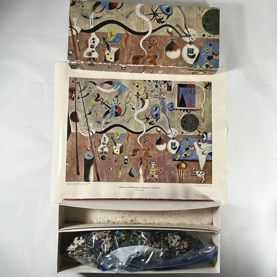 "Carnival of Harlequin" "Joan Miro" Springbok Special Edition Puzzle Box VTG '65 - Image 3 of 4