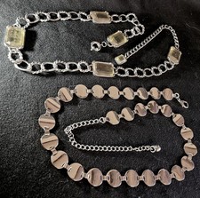 2 Vintage Metal Chain Belts