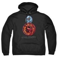 Game Of Thrones Combined Targaryn And Stark Mens Hoodie Black Officially License