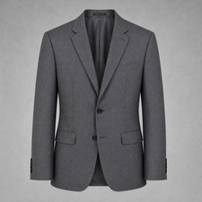 Lauren Ralph Lauren Mens 44R Grey 100 Wool 2-Button Blazer Sport Coat Jacket