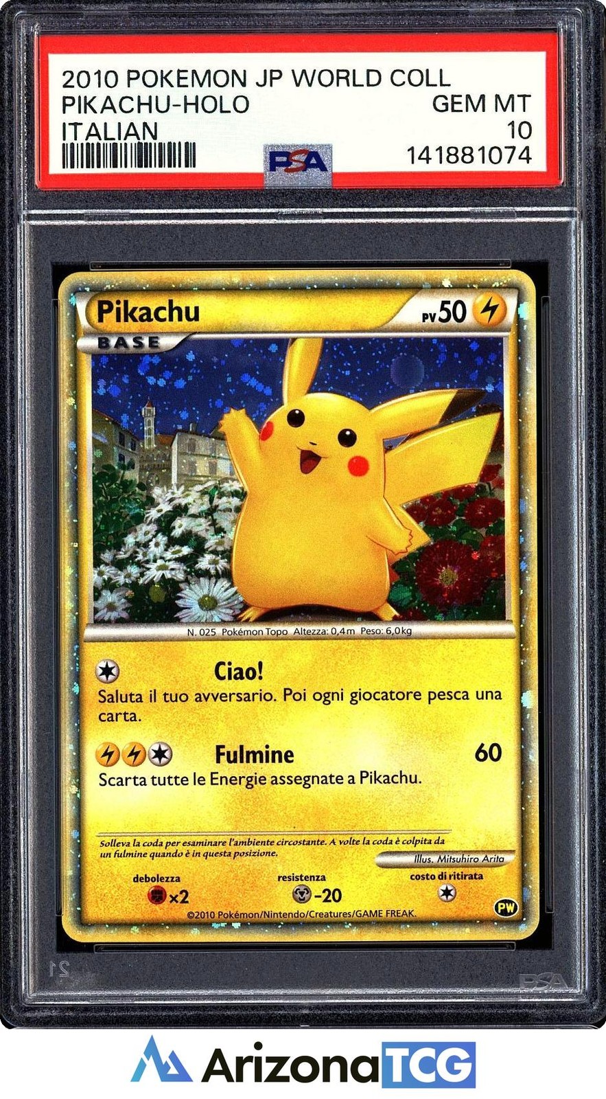 Pokemon 2010 Pikachu Holo Japanese World Collection Italian GEM MINT PSA 10Up to 96% payouts. Accepting consignments now!