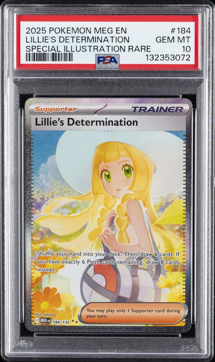 2025 POKEMON MEG EN-MEGA EVOLUTION #184 LILLIE'S DETERMINATION PSA
