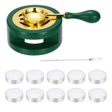 Wax Stamp Seal Kit Sealing Warmer Spoon Flat Stick Candle, Dark Green
