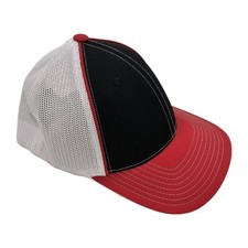 Pacific Headwear ORIGINAL 404M Trucker Flexfit Cap Hat Black / White / Red L/XL